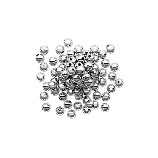Beadsmith Silver Plated Brass Round Spacer Beads, 2.4mm, 144 pcs