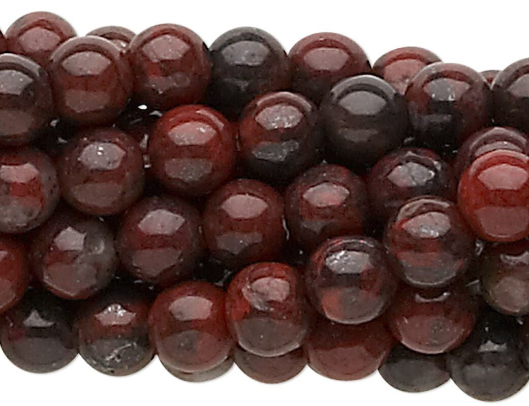 Natural Brecciated Jasper 4mm Round Beads with 0.5-1.5mm Hole, 1 Strand (approx. 100)