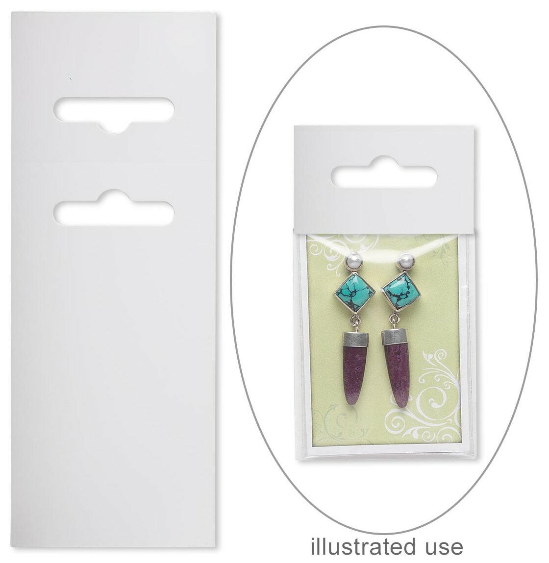Earring Display Cards with Fold-Over Hang Tab 3.5x2 inch, 50 pcs