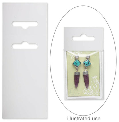 Earring Display Cards with Fold-Over Hang Tab 3.5x2 inch, 50 pcs