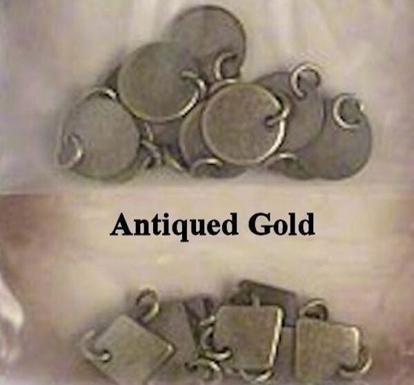 Antiqued Gold Plated Geometric Circle & Diamond Charm Mix with Jump Rings, 22 pcs