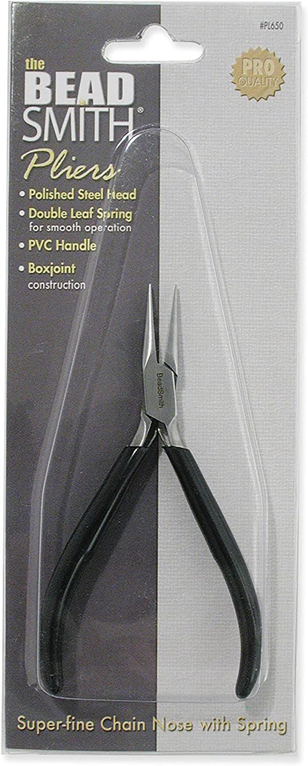 BeadSmith Slim Line Super Fine Chain Nose Pliers 4-3/4"