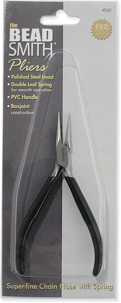 BeadSmith Slim Line Super Fine Chain Nose Pliers 4-3/4"