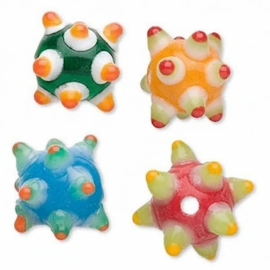 Lampwork Glass Bumpy Round Beads, Multicolor Mix, 10-12mm, 10 pcs