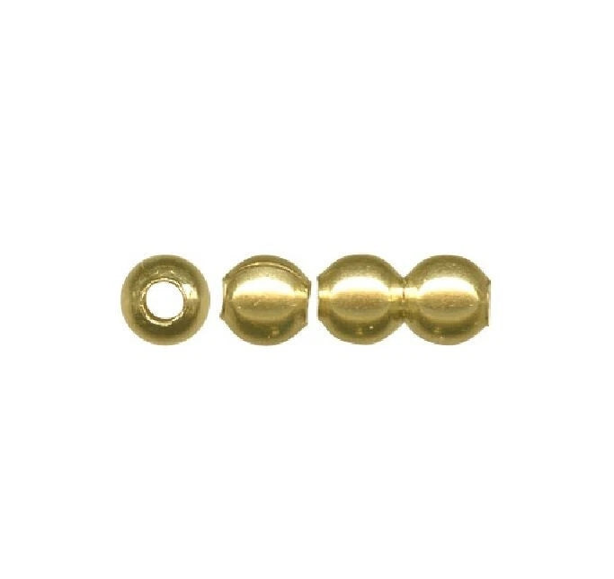 Raw Brass 3mm Smooth Round Beads, 100 pcs