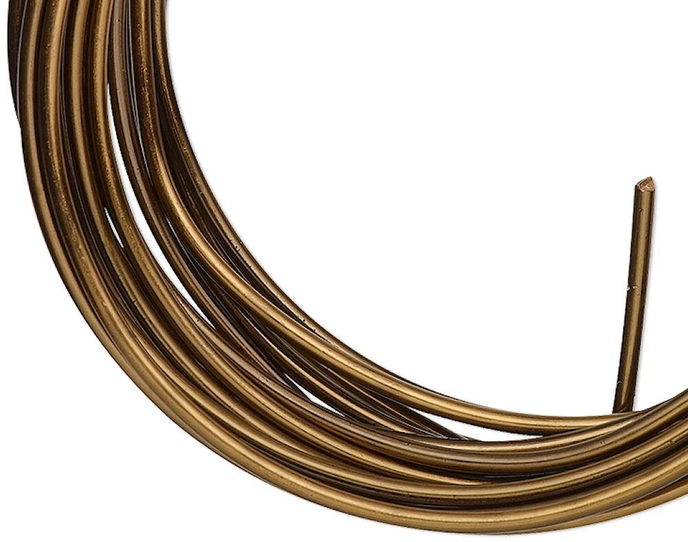 ParaWire Vintage Bronze Round Non-Tarnish Copper Wire, 14 Gauge (1.6mm), 10 Feet