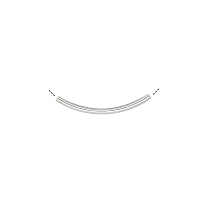 Silver Plated Brass Curved Tube Beads 20x1.2mm, 144 pcs