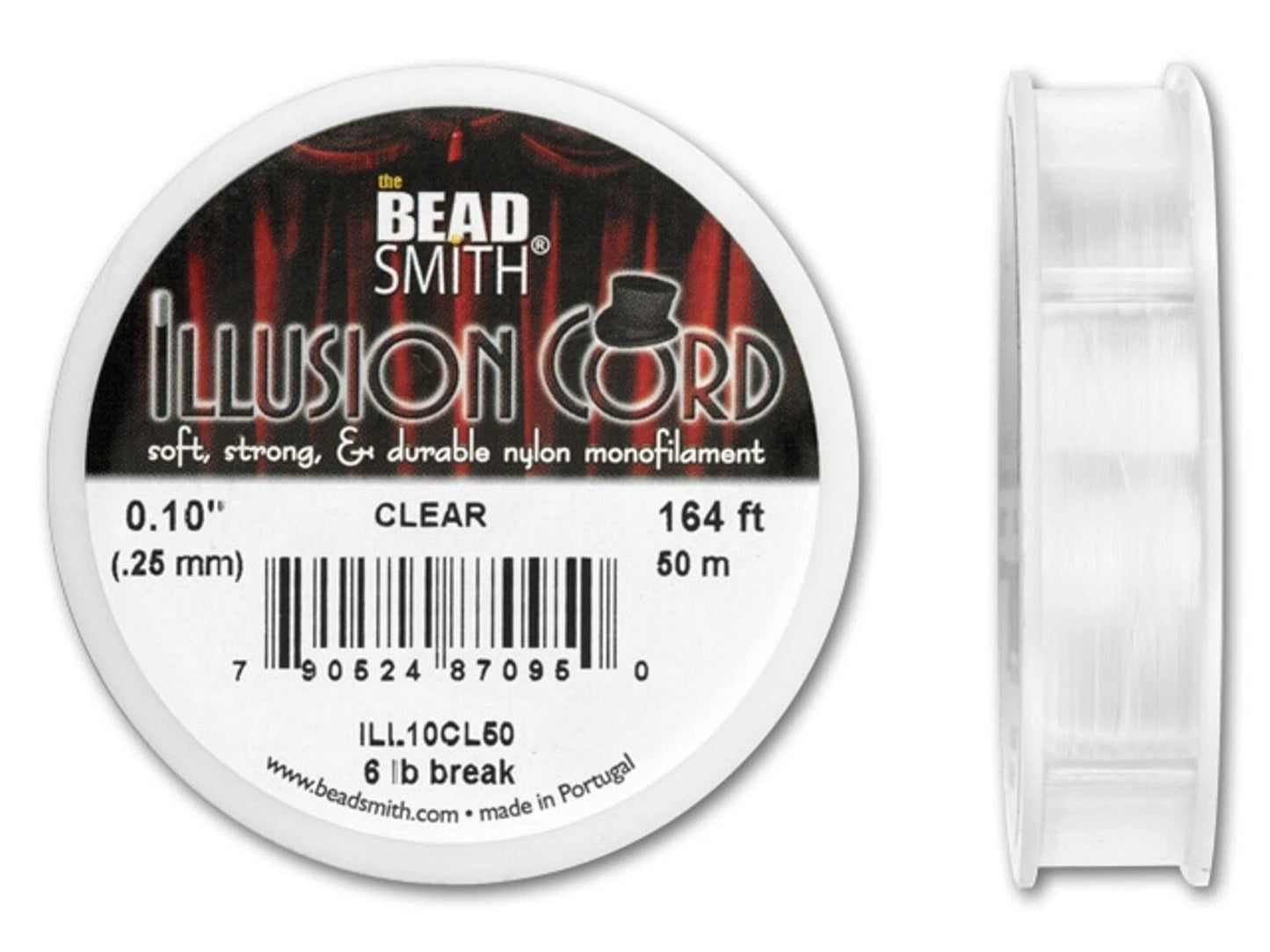 BeadSmith Clear Illusion Cord Monofilament, 0.010" 6lb - 164 Feet
