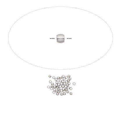 Stainless Steel Crimp Beads, 2mm, 50 pcs