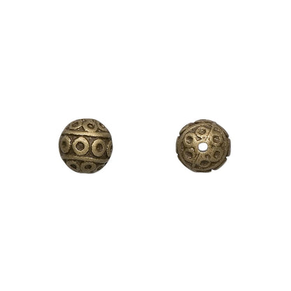 Antiqued Brass Pewter Filigree Round Beads, 8mm, 10 pcs