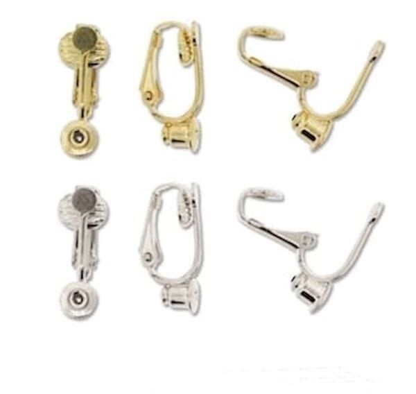 Earring Post to Clip-On Converters, Gold or Silver Plated