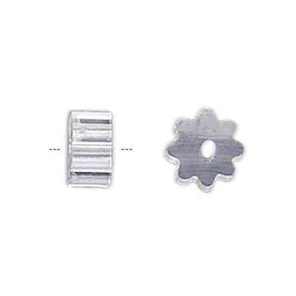 Clear Plastic Ribbed Safety Earnuts / Earring Backs, 4x3mm, 1440 pcs