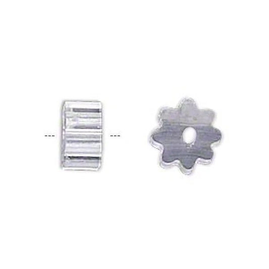 Clear Plastic Ribbed Safety Earnuts / Earring Backs, 4x3mm, 1440 pcs