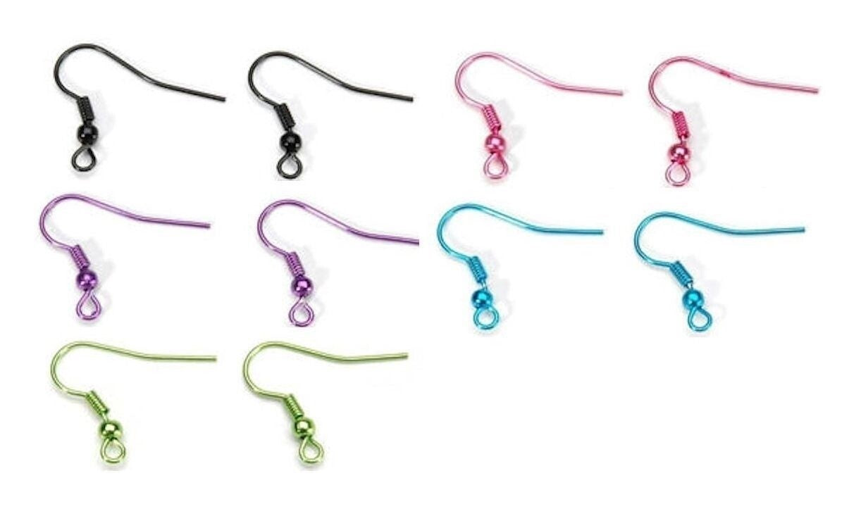 French Fishhook Ear Wires with Ball & Coil, 19x20mm, 20 pcs