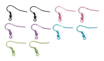 French Fishhook Ear Wires with Ball & Coil, 19x20mm, 20 pcs