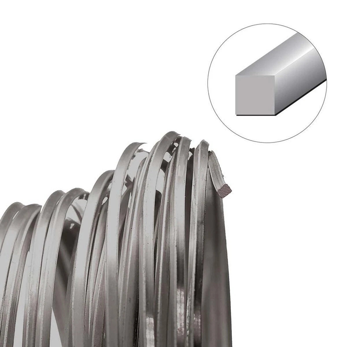 Beadsmith Tarnish Resistant Titanium Square Wire, 18 Gauge, 4 Yards