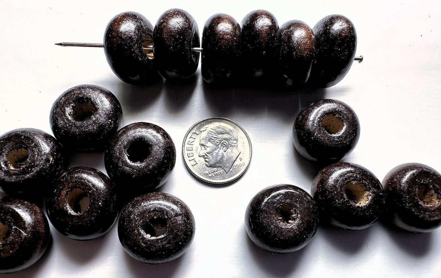 Brown Littleleaf Boxwood Hand-Cut Wood Beads 18x10mm – 25 pcs