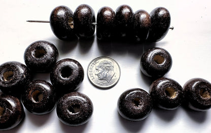 Brown Littleleaf Boxwood Hand-Cut Wood Beads 18x10mm – 25 pcs