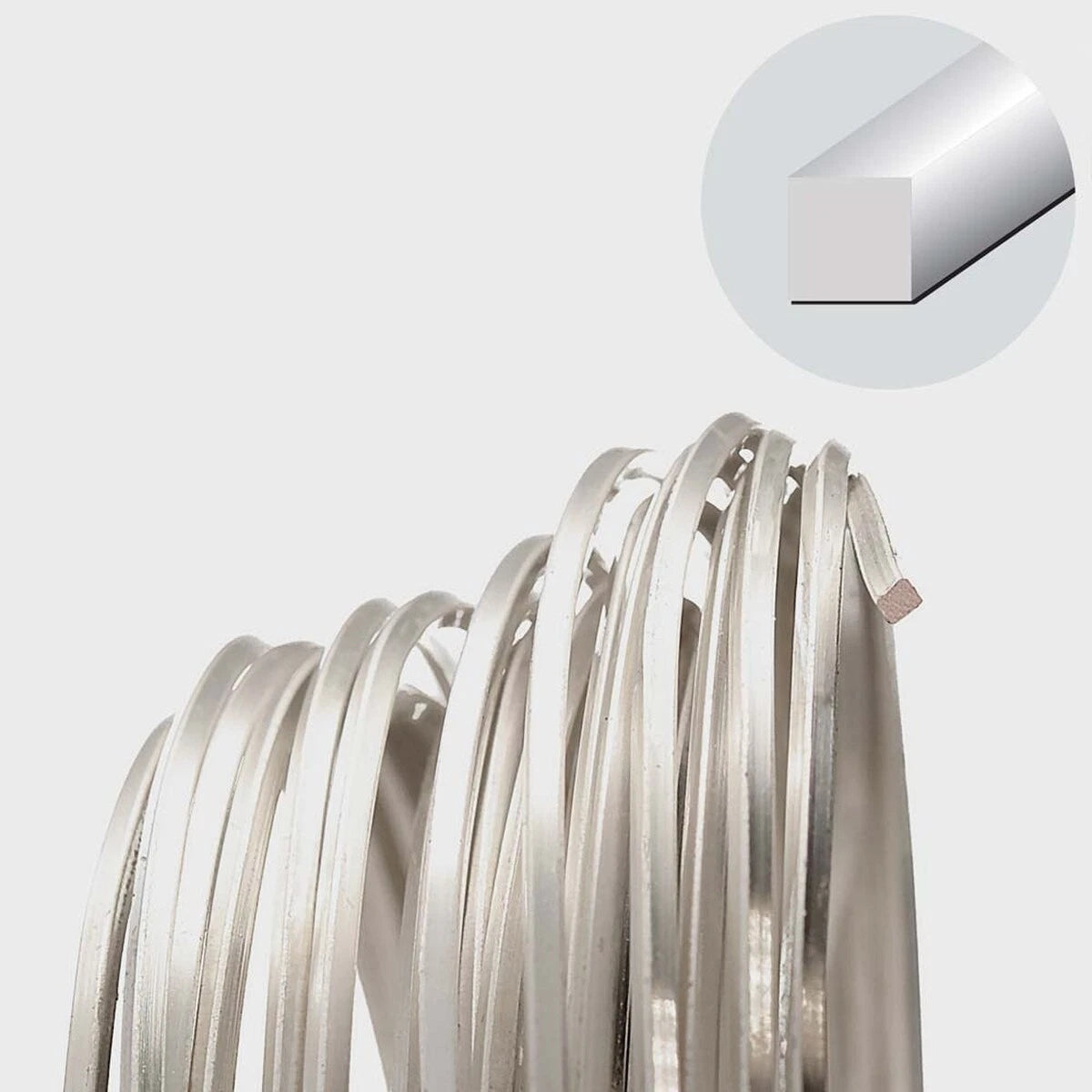 Beadsmith Non-Tarnish Silver Plated Copper Square Wire, 18 Gauge, 4 Yards