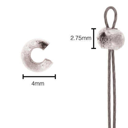 Crimp Cover, 144 Silver Plated Brass 4mm Stardust Covers to Hide Crimps & Knots