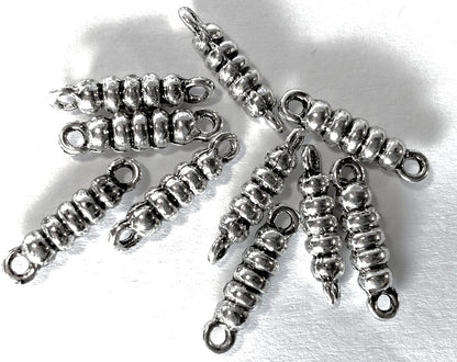 Antiqued Silver Pewter Spiral Link Connectors, 4x16mm, 10 pcs