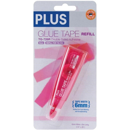 Plus Corporation Guardstamp ID-Plus Glue Tape Roller Applicator or Refill, 6mm Wide