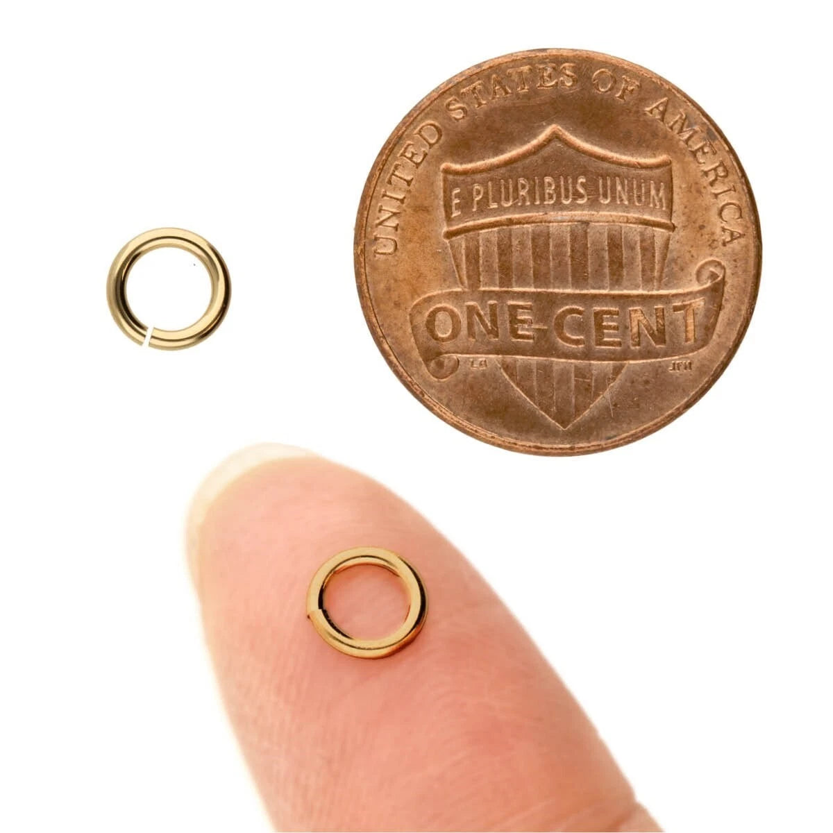 14Kt Gold Filled Round Jumplock Jump Rings, 6mm, 18 Gauge (50)
