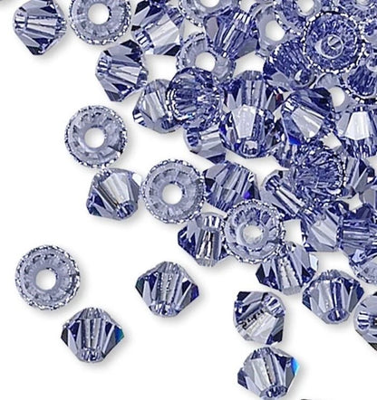 Swarovski Tanzanite Purple 5328 Bicone Beads, 3mm - 48 or 144 pcs