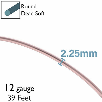 BeadSmith Anodized Aluminum Wire: Rose Gold, 12 Gauge (2mm), 39 Feet