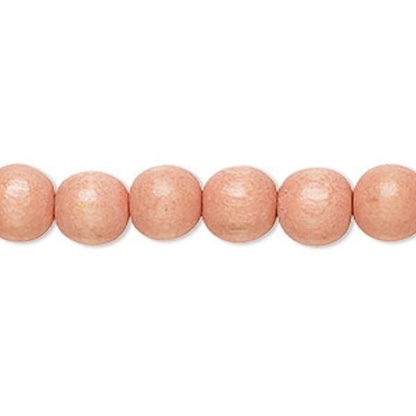 Dyed & Waxed Wood Round Beads 7-8mm - 2 Strands (approx. 108 pcs)