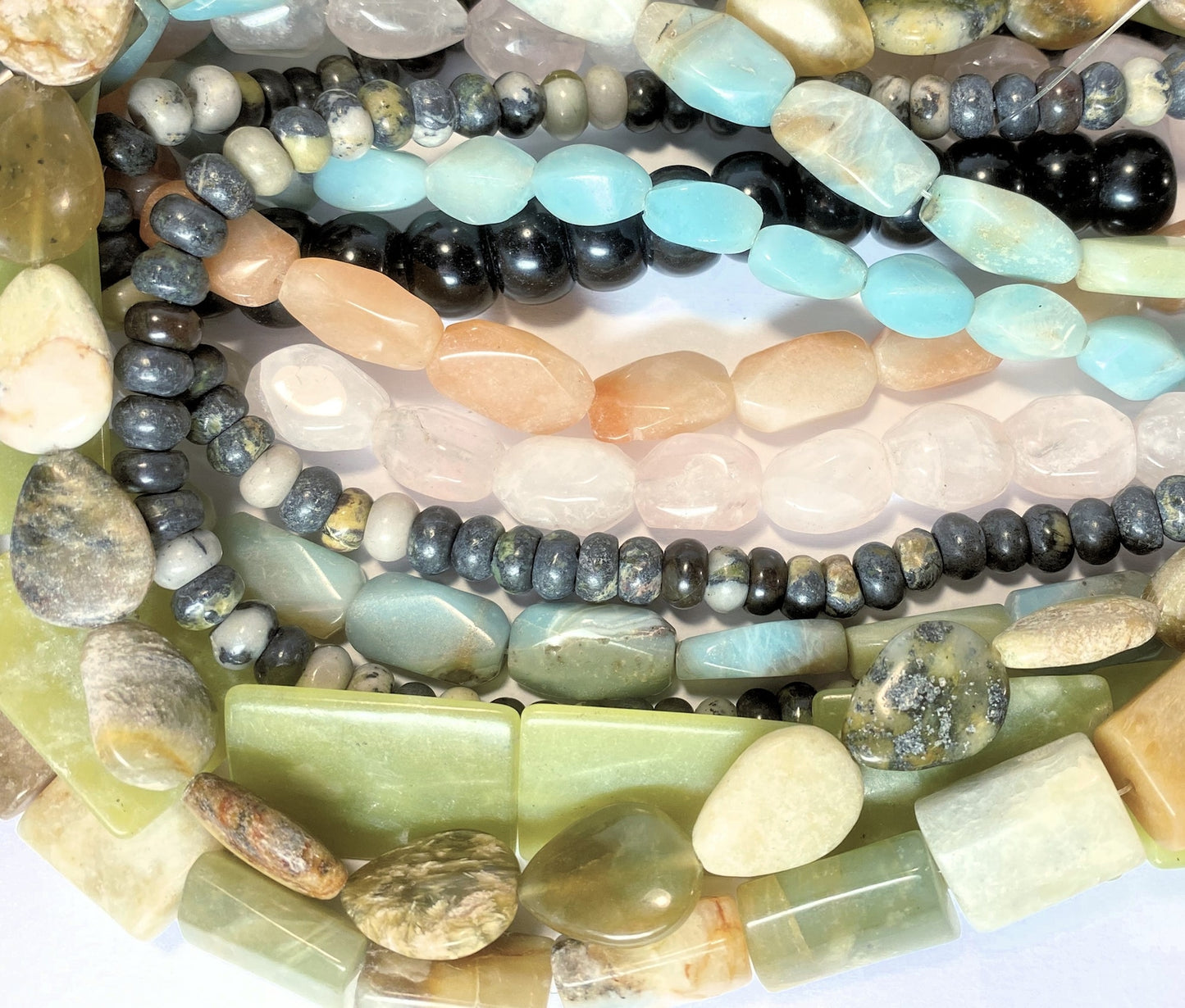 Beads, Mixed Gemstone C Grade 5x5-30x22mm Assorted Shapes, 10 Strands