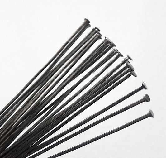 Black Oxide Brass Head Pins, 3 inch, 21 Gauge - 144 pcs