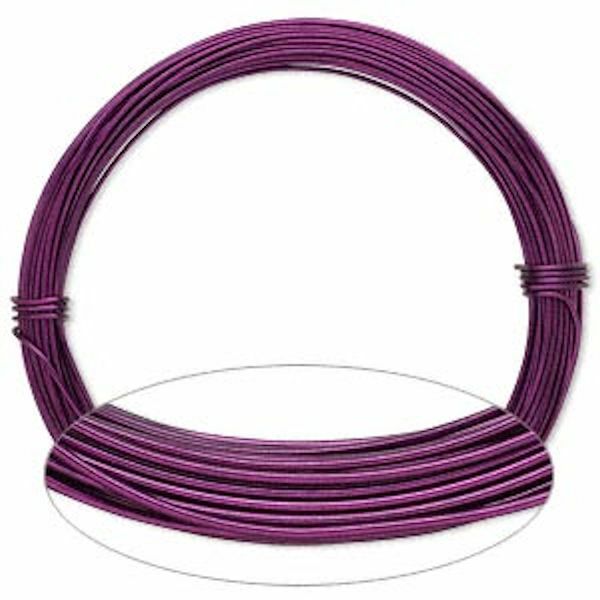 Anodized Aluminum Round Wrapping Wire, 20 Gauge, 45 Feet