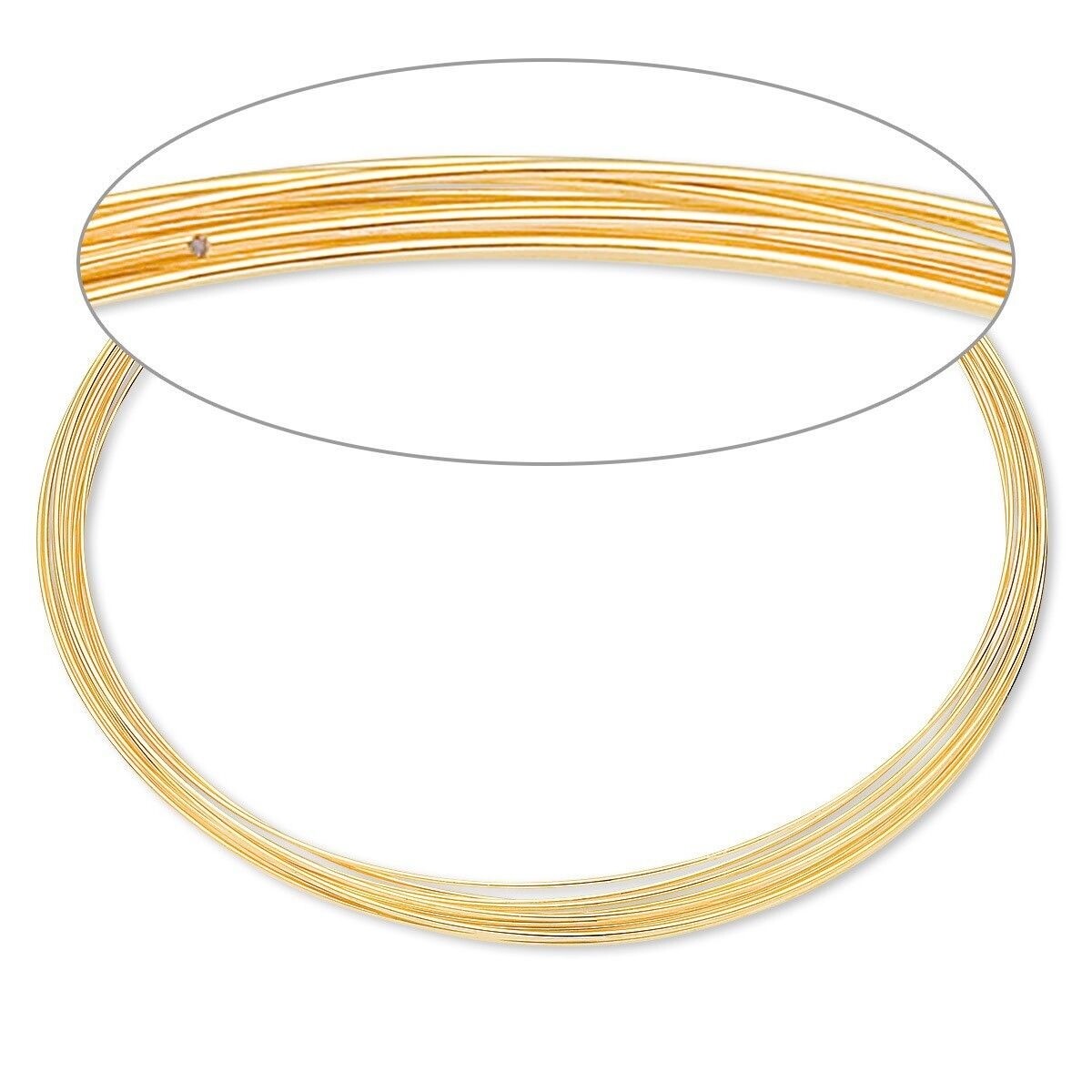 Beadsmith Gold Plated Stainless Steel Necklace Memory Wire, 3-5/8 inch, 12 Loops