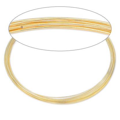 Beadsmith Gold Plated Stainless Steel Necklace Memory Wire, 3-5/8 inch, 12 Loops