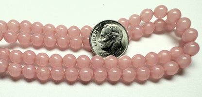 Czech Druk Glass Round Beads 6mm Bubblegum Pink – 1 Strand (Approx 67 pcs)
