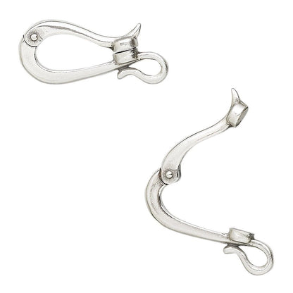 Magnetic Hinged Hook Bail Clasp, Sterling Silver 18x10mm