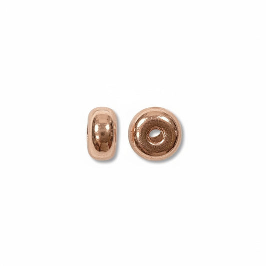 Copper Plated Brass Smooth Heishi Spacer Beads, 4.5x2.4mm, 144 pcs