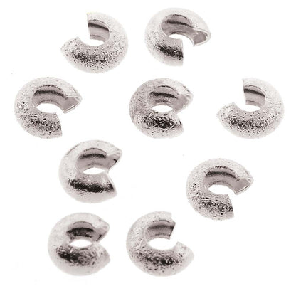 Crimp Cover, 144 Silver Plated Brass 4mm Stardust Covers to Hide Crimps & Knots
