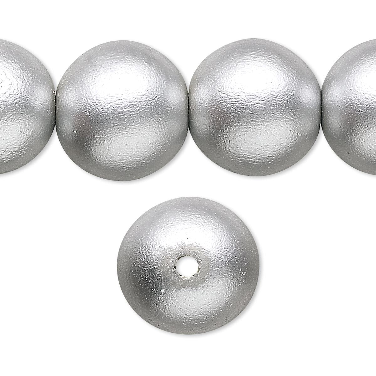 Painted Wood 15mm Round Beads, Metallic Finish, 1 Strand (approx. 25)