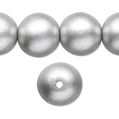 Painted Wood 15mm Round Beads, Metallic Finish, 1 Strand (approx. 25)