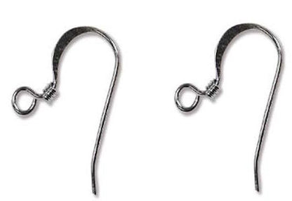 Black Oxide 18mm Flat Fishhook Ear Wires with 2mm Coil & Open Loop