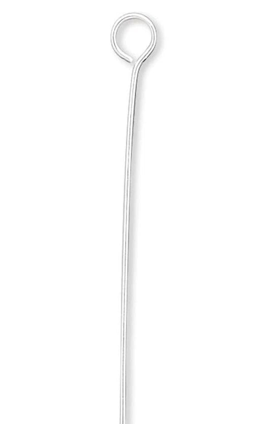 Beadsmith Silver Plated Brass Eye Pins, 2.5 inch, 21 Gauge, 144 pcs