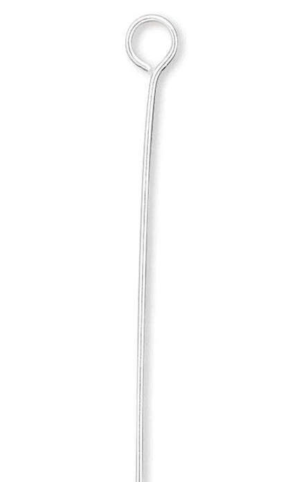 Beadsmith Silver Plated Brass Eye Pins, 2.5 inch, 21 Gauge, 144 pcs