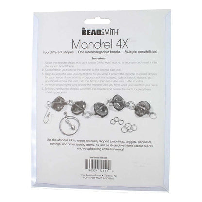 Beadsmith Multi Mandrel Wire Shaping Tool, 4 Shapes (Square, Triangle, Circle, Oval)