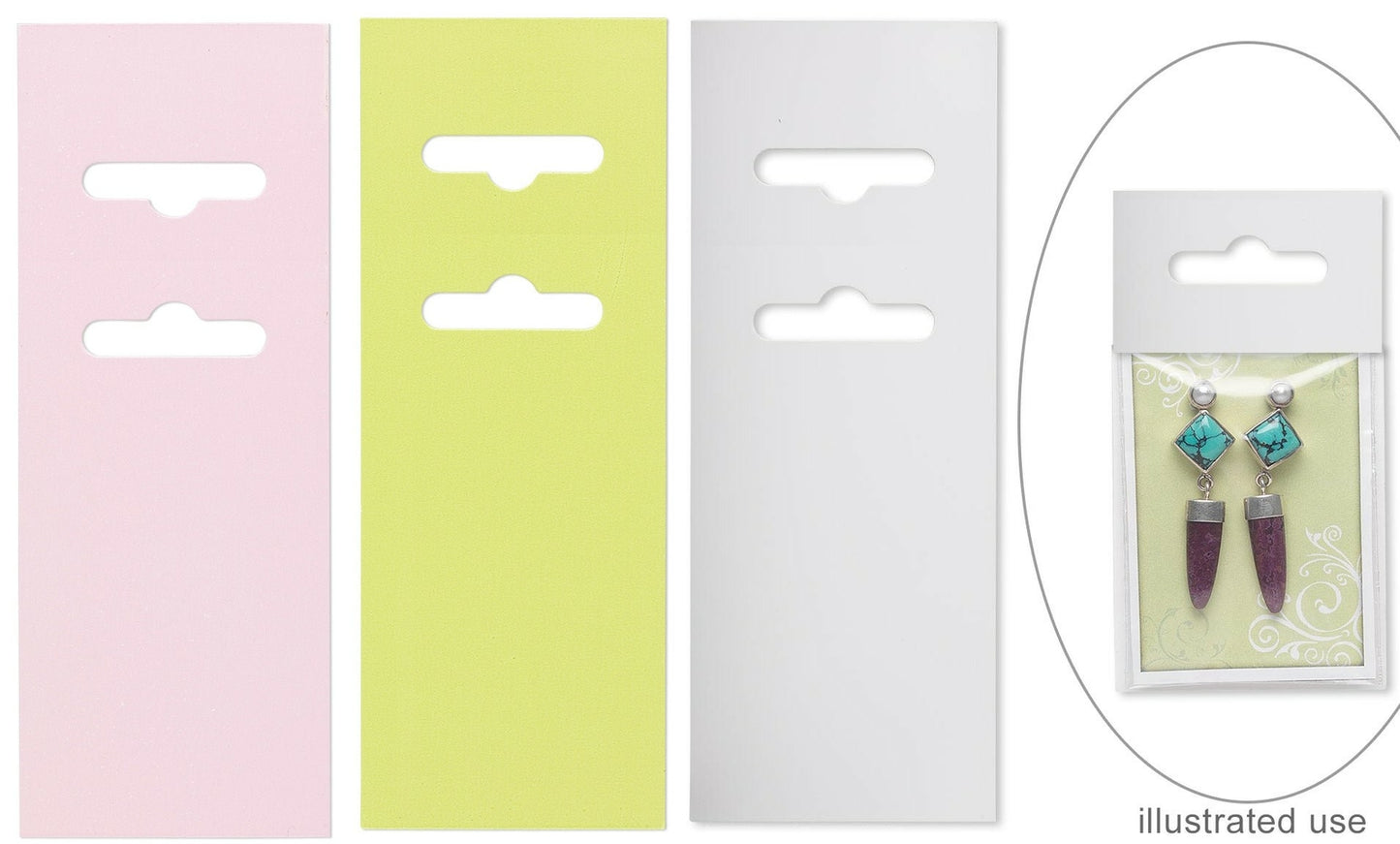 Earring Display Cards with Fold-Over Hang Tab 3.5x2 inch, 50 pcs