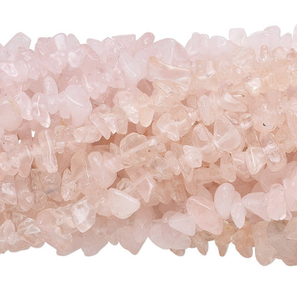 Beads, Rose Quartz (Dyed) B/C Grade 2-12mm Medium Chip, 1 Strand (34 inch)