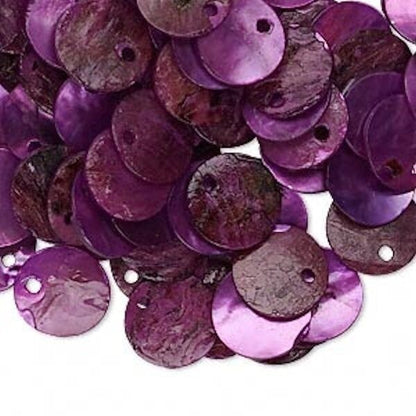Mussel Shell 10mm Round Coin Drop Charms, 100 pcs