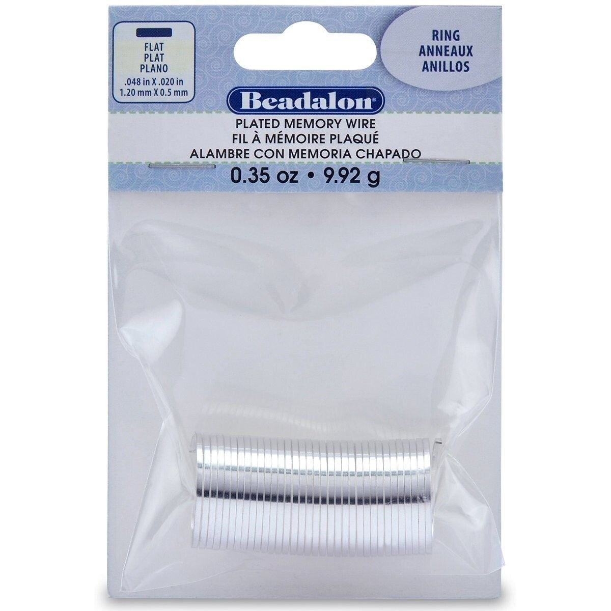 Beadalon Flat Ring Memory Wire 3/4 inch, 30-33 Coils, 0.35 oz