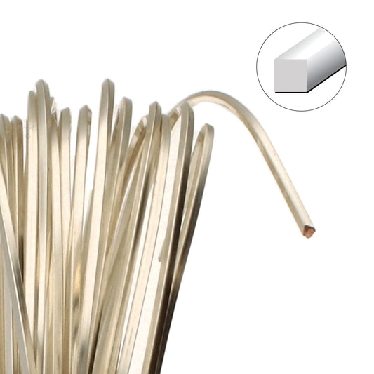 Square Wrapping Wire, Silver Plated Non-Tarnish, 21 Gauge (0.72mm), Soft — 4 Yards